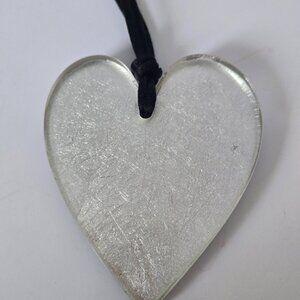 ZSISKA Lucite Foiled Oversize Heart Pendant
